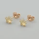 Сережки з кристалами Swarovski 55056 розмір 8х8 мм колір шампань вага 0.7 г позолота 18К - зображення 1