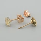 Сережки з кристалами Swarovski 55056 розмір 8х8 мм колір шампань вага 0.7 г позолота 18К - зображення 2