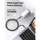 Дата кабель USB-C to USB-C 3.0m 5A 100W US316 Black Ugreen (90120) - изображение 2
