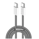 Дата кабель USB-C to USB-C 2.0m (braided cotton) (PD Fast Charging 60W) 3.0А black ColorWay (CW-CBPDCC068-BK) - зображення 1