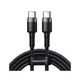 Дата кабель USB-C to USB-C 2.0m 100W 5A black-grey Baseus (CATKLF-ALG1) - изображение 1