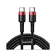 Дата кабель USB-C to USB-C 2.0m PD2.0 100W (20V/5A) red+black Baseus (CATKLF-AL91) - изображение 1