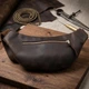 Бананка в винтажной коже GRANDE PELLE 11154 Коричневая - изображение 4