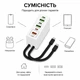 Сетевое зарядное устройство 120 Вт на 6 портов 3 USB + 3 Type-C - изображение 3