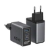 Мережевий зарядний пристрій GaN 65W PD QC4.0 швидка зарядка з цифровим дисплеєм для Apple iPhone iPad MacBook Samsung Xiaomi юсб блок адаптер живлення для айфона самсунга ноутбука телефона планшета з кабелем 2 Type C + USB Темно-сірий - зображення 7
