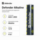 Батарейка AAA Defender LR03 Alkaline 1.5V щелочная в упаковке 4 шт (56001) - изображение 1