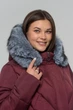 Зимний женский пуховик большого размера UF-Fashion LR-35-мех 66 бордовый - изображение 3