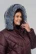 Зимовий жіночий пуховик великого розміру UF-Fashion LR-33-мех 52 бордовий - зображення 4