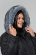 Зимнее женское пальто большого размера UF-Fashion LR-33-мех 52 черный - изображение 4