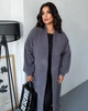 Довгий жіночий плюшевий кардиган Uaclothes 48-52 Графітовий (like39314-197511361) - изображение 2