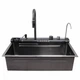 Кухонна мийка багатофункціональна Mixxus MH7546-SET-07 DECOR NANO-BLACK з вбудованим змішувачем - зображення 2