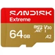 Карта пам'яті SanDisk 64GB microSDXC C10 UHS-I U3 A2 V30 R170/W80MB/s Extreme GO (SDSQXGN-064G-GN6MN) SANDISK SDSQXGN-064G-GN6MN 1070469 - зображення 1