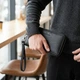Красивий клатч унісекс на одне відділення з натуральної шкіри ST Leather 22697 Чорний - зображення 2