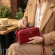 Фактурний клатч на два відділення з лакованої натуральної шкіри ST Leather 22692 Червоний - зображення 2