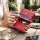 Женский компактный кошелек с карманом для монет из натуральной кожи ST Leather 22689 Красный - изображение 2