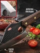 Нож кухонный универсальный разделочный топорик для кухни нарезки мяса рыбы овощей острый металлический тесак с удобным хватом отверстием под палец подвешивание рукояти ножик для картошки пиццы хлеба шинковки капусты в комплекте защитный чехол ножа - изображение 3