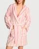 Халат Victoria's Secret флісовий рожевий смужка крила класичний плюшевий Short Cozy Robe M/L - зображення 1