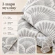 Муслиновый плед-покрывало Mallory Home 3-слойный двусторонний 200×230 см темно-серый листья - изображение 3