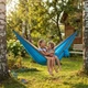 Гамак туристический двухместный HN-615 270х140 см для кемпинга и отдыха нейлоновый нагрузка до 200 кг Голубой навесной - изображение 4