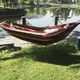 Гамак подвесной мексиканский 200x120 см с деревянной планкой для отдыха на даче саду хлопковый Красный - изображение 2