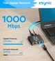 Спліттер Ethernet RJ45 1×3 eSynic ESY243 Gigabit 1000 Mbps розгалужувач LAN інтернет кабелю - зображення 3