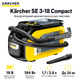 Пылесос моющий беспроводной Karcher SE 3-18 Compact 18В 184Вт 1.7/2.9 л без АКБ и ЗУ Black/Yellow - изображение 1