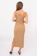 Сарафан женский на бретелях с боковыми разрезами в жатку Giulia WHISPERED FOLDS 8901/260 S Beige-dark, летнее платье, с тонкими бретелями - изображение 5