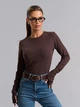 Жіночий лонгслів ISSA PLUS 15893 XXL темно-коричневий - изображение 1