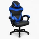 Игровое кресло с широким сиденьем DEXON RD-6017 из экокожи, Синее - изображение 1
