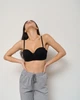 Бавовняний бюстгальтер Nicoletta чорний у рубчик без Push-up 80B (80574) - изображение 4