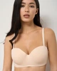 Бавовняний бюстгальтер Nicoletta бежевий у рубчик без Push-up 90B (80574) - изображение 1