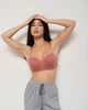 Бавовняний бюстгальтер Nicoletta темний пастельний рожевий у рубчик без Push-up 80B (80574) - изображение 4