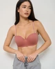 Бавовняний бюстгальтер Nicoletta темний пастельний рожевий у рубчик без Push-up 80B (80574) - изображение 5