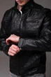 Куртка чоловіча шкіряна без капюшона еко шкіра чорний 60 розмір - зображення 6