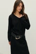 Жіноча тепла сукня з V-подібними вирізом RicaMare S-M Чорний (RM4298-25DD---2600) - зображення 6