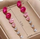 Жіночі сережки "Анета" 8.2 см jewelry рожеві - зображення 4