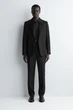 Штани чоловічі COS cummerbund-waist wool regular-fit tapered trousers 1309593001 Eur 52 Чорний - изображение 1