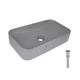 Раковина накладная Qtap Tern 610x350x135 мм, Stone grey, прямоугольная, с донным клапаном QTTER188SG49789 - изображение 1