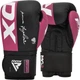 Боксерські рукавиці RDX PU 12 oz Рожеві Чорні з капою в комплекті - зображення 1