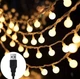 Гірлянда 6м світлодіодна USB 40 лампочок, теплий білий колір, ретро шарики гирлядна кульки жовтий колір - зображення 4