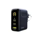 Мощное сетевое зарядное устройство с дисплеем Baseus PicoGo AE21 100W 2хType-C/USB + кабель Type-C - Type-C 100W 1.5м - изображение 4