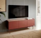 Тумба под ТВ Perfect Home Колор / Color RTV144 3-дверная Керамик ред - изображение 1