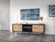Тумба под ТВ Perfect Home Даймонд / Diamond RTV154 2-дверная Дуб эвок/черный - изображение 1