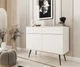 Комод Perfect Home Оро/Oro KSZ107 MDF 2-дверний з 2 ящиками та чорними ніжками Білий - зображення 1