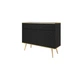 Комод Perfect Home Оро/Oro KSZ107 MDF 2-дверний з 2 ящиками та золотими ніжками Чорний - зображення 3