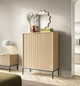 Комод высокий Perfect Home Нова / Nova K104 2-дверный с черными ножками Дуб виченца - изображение 1