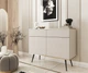 Комод Perfect Home Оро/Oro KSZ107 MDF 2-дверний з 2 ящиками та чорними ніжками Бежевий - зображення 1