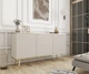 Комод Perfect Home Оро/Oro K160 MDF 3-дверний із золотими ніжками Бежевий - зображення 1