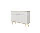 Комод Perfect Home Оро / Oro KSZ107 MDF 2-дверный с 2 ящиками и золотыми ножками Белый - изображение 3