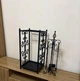 Кованый каминный набор с дровницей черный (подставка под дрова+принадлежности для камина) - изображение 1